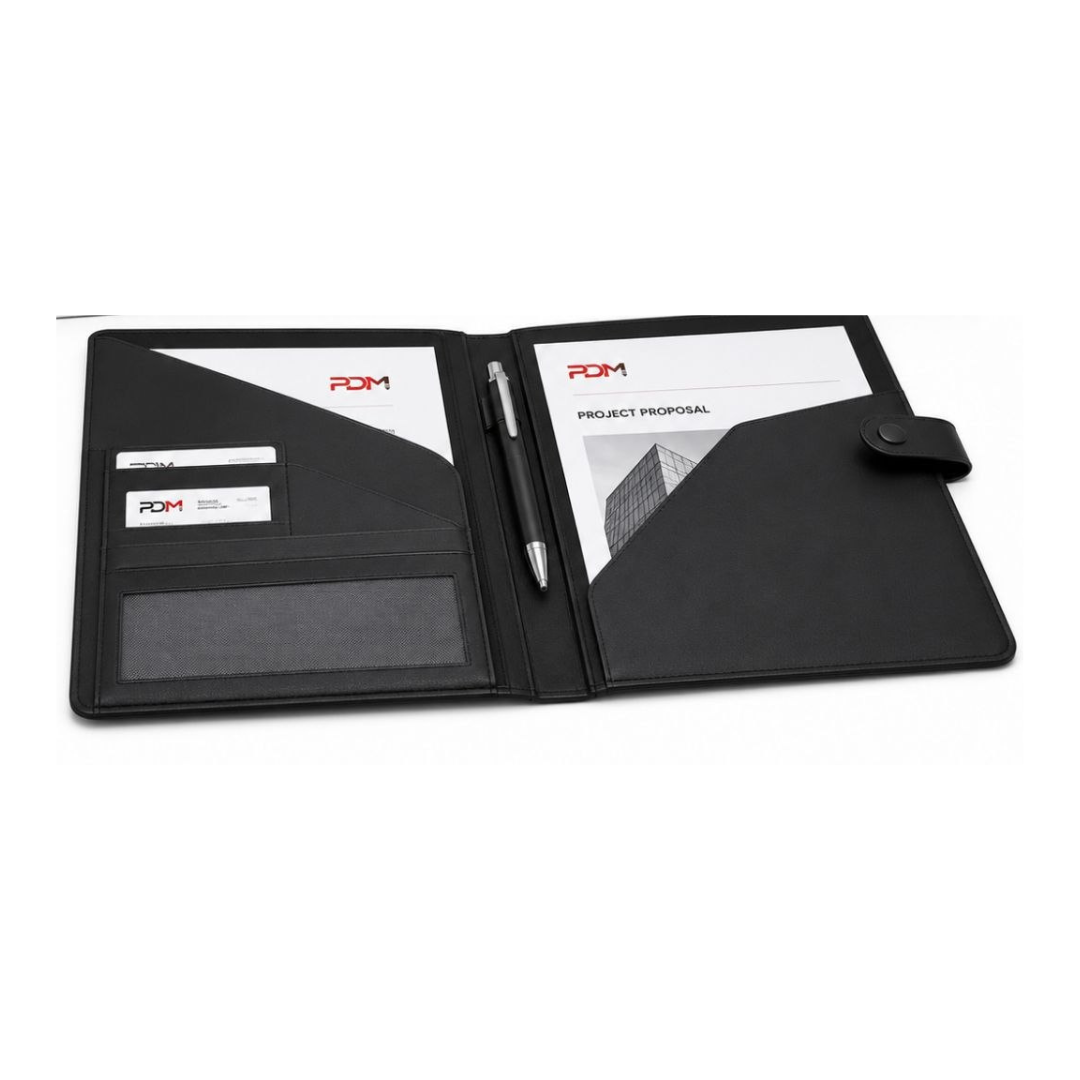 PDM Document Folder with Snap Closure – Multi-Pocket Organiser